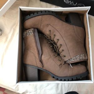 High heel combat boots